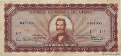 5 Escudos sur 5000 Pesos CHILI  1960 P.130