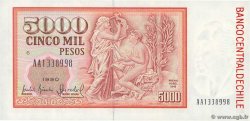 5000 Pesos CHILE  1990 P.155b UNC