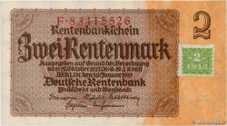 2 Deutsche Mark sur 2 Rentenmark ALLEMAGNE RÉPUBLIQUE DÉMOCRATIQUE  1948 P.02