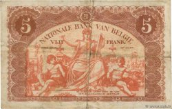 5 Francs BELGIQUE  1914 P.074a TB