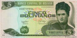 5 Bolivianos BOLIVIA  1987 P.203a UNC