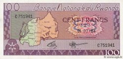 100 Francs RWANDA  1964 P.08a