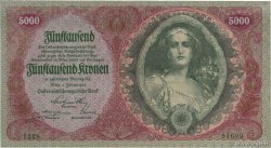 5000 Kronen AUSTRIA  1922 P.079 q.FDC
