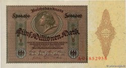 5 Millionen Mark GERMANY  1923 P.090 AU-