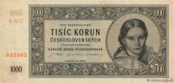 1000 Korun CZECHOSLOVAKIA  1945 P.074c