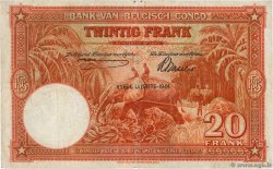 20 Francs CONGO BELGA  1944 P.15D q.MB