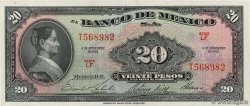 20 Pesos MEXICO  1961 P.054j fST