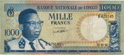 1000 Francs REPúBLICA DEMOCRáTICA DEL CONGO  1961 P.008a