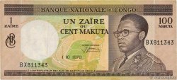 1 Zaïre - 100 Makuta DEMOKRATISCHE REPUBLIK KONGO  1970 P.012b