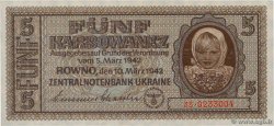 5 Karbowanez UKRAINE  1942 P.051 fST+