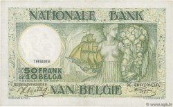 50 Francs - 10 Belgas BELGIEN  1943 P.106 VZ