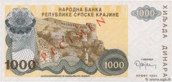1000 Dinara Spécimen KROATIEN  1994 P.R30s