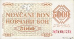 5000 Dinara BOSNIEN-HERZEGOWINA Zenica 1992 P.009g fST