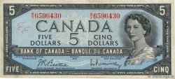 5 Dollars CANADA  1954 P.077b F+