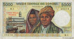 5000 Francs COMORE  1984 P.12a MB