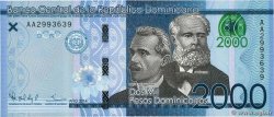 2000 Pesos Dominicanos RÉPUBLIQUE DOMINICAINE  2014 P.194 FDC