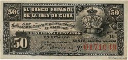 50 Centavos CUBA  1896 P.046a q.FDC