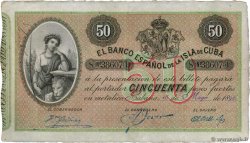 50 Pesos CUBA  1896 P.050a MBC+