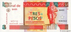 3 Pesos Convertibles CUBA  1994 P.FX38 FDC