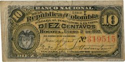 10 Centavos - 1 Real COLOMBIE  1893 P.221 TB