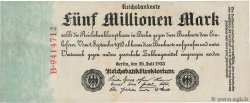 5 Millions Mark GERMANY  1923 P.095 VF