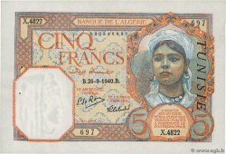 5 Francs TUNISIA  1940 P.08b