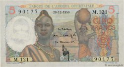 5 Francs FRENCH WEST AFRICA  1950 P.36 AU-