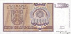 100000 Dinara BOSNIEN-HERZEGOWINA  1993 P.141a ST