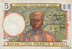 5 Francs AFRIQUE ÉQUATORIALE FRANÇAISE Brazzaville 1941 P.06a MBC+