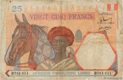 25 Francs AFRIQUE ÉQUATORIALE FRANÇAISE Brazzaville 1941 P.07a BC