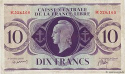 10 Francs AFRIQUE ÉQUATORIALE FRANÇAISE Brazzaville 1944 P.11a MB