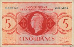 5 Francs AFRIQUE ÉQUATORIALE FRANÇAISE  1943 P.15a VF+