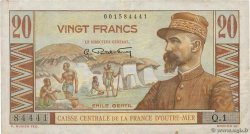 20 Francs Émile Gentil FRENCH EQUATORIAL AFRICA  1946 P.22 VF