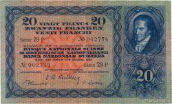 20 Francs SWITZERLAND  1952 P.39t VF