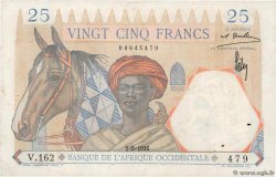 25 Francs FRENCH WEST AFRICA  1936 P.22 fVZ