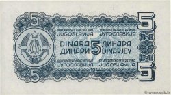 5 Dinara YUGOSLAVIA  1944 P.049a UNC