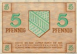 5 Pfennig GERMANY Baden 1947 PS.1001a VF