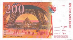 200 Francs EIFFEL Sans STRAP Fauté FRANKREICH  1999 F.75f4.05 VZ+