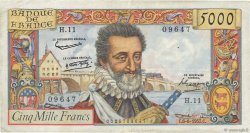 5000 Francs HENRI IV FRANCE  1957 F.49.02 pr.TTB