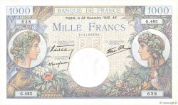 1000 Francs COMMERCE ET INDUSTRIE FRANCIA  1940 F.39.02 FDC