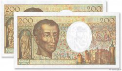 200 Francs MONTESQUIEU Modifié Consécutifs FRANCE  1994 F.70/2.01 UNC