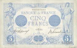 5 Francs BLEU FRANKREICH  1917 F.02.48 fVZ