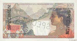 100 Francs La Bourdonnais Spécimen SAINT PIERRE ET MIQUELON  1946 P.26s NEUF