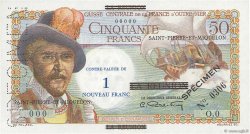 1 NF sur 50 Francs Belain d Esnambuc Spécimen SAINT-PIERRE UND MIQUELON  1960 P.30as