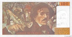100 Francs DELACROIX imprimé en continu FRANKREICH  1990 F.69bis.02e2 VZ