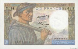10 Francs MINEUR FRANCIA  1949 F.08.22 q.FDC