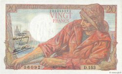 20 Francs PÊCHEUR FRANKREICH  1947 F.13.11 fST+