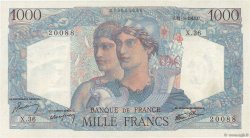 1000 Francs MINERVE ET HERCULE FRANCE  1945 F.41.03 AU+