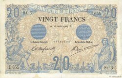 20 Francs NOIR FRANKREICH  1904 F.09.03 SS