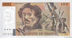 100 Francs DELACROIX imprimé en continu FRANKREICH  1990 F.69bis.01bG VZ+